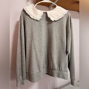 New Look Gray Sweatshirt with White Collar